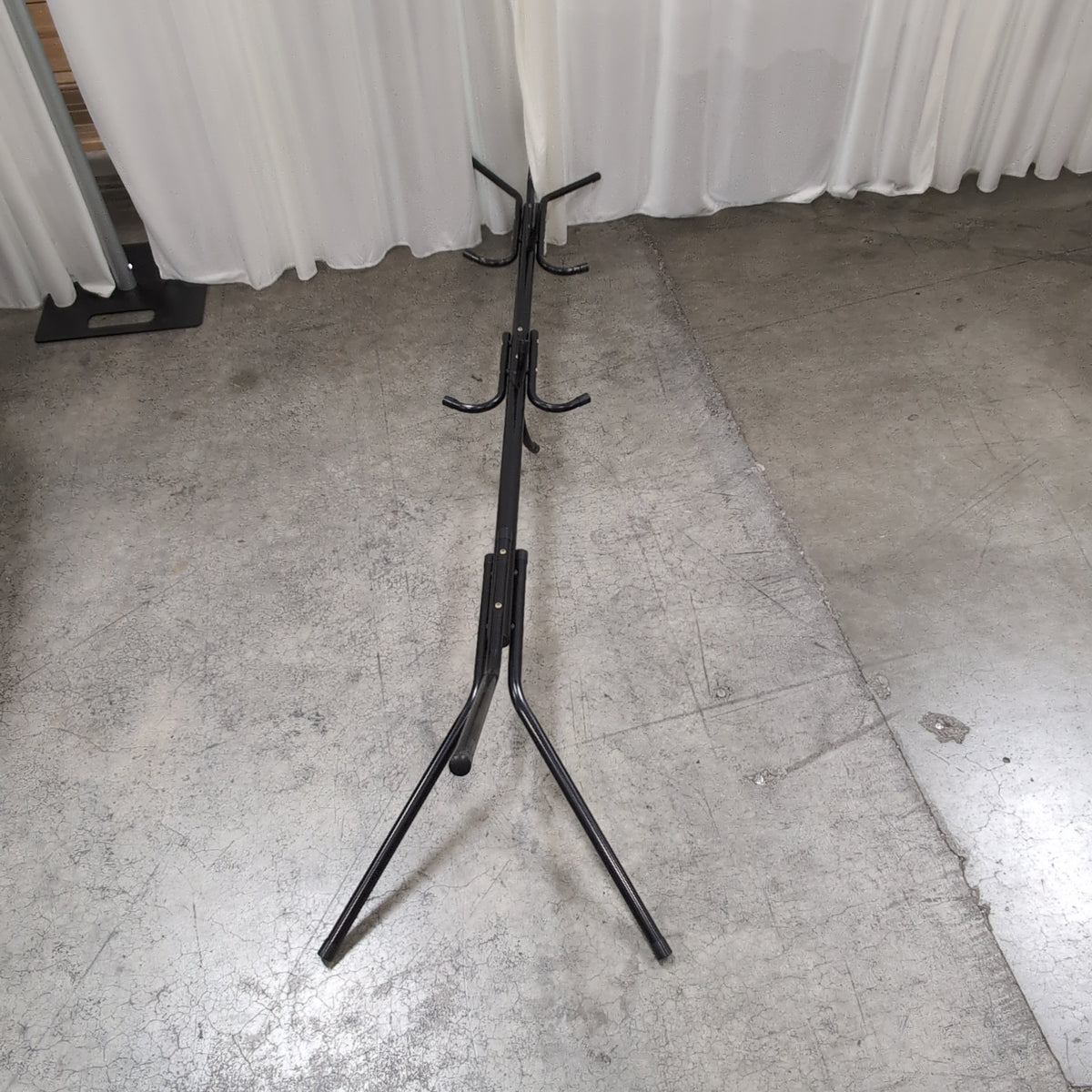 Black Metal Coat Rack with Multiple Hooks