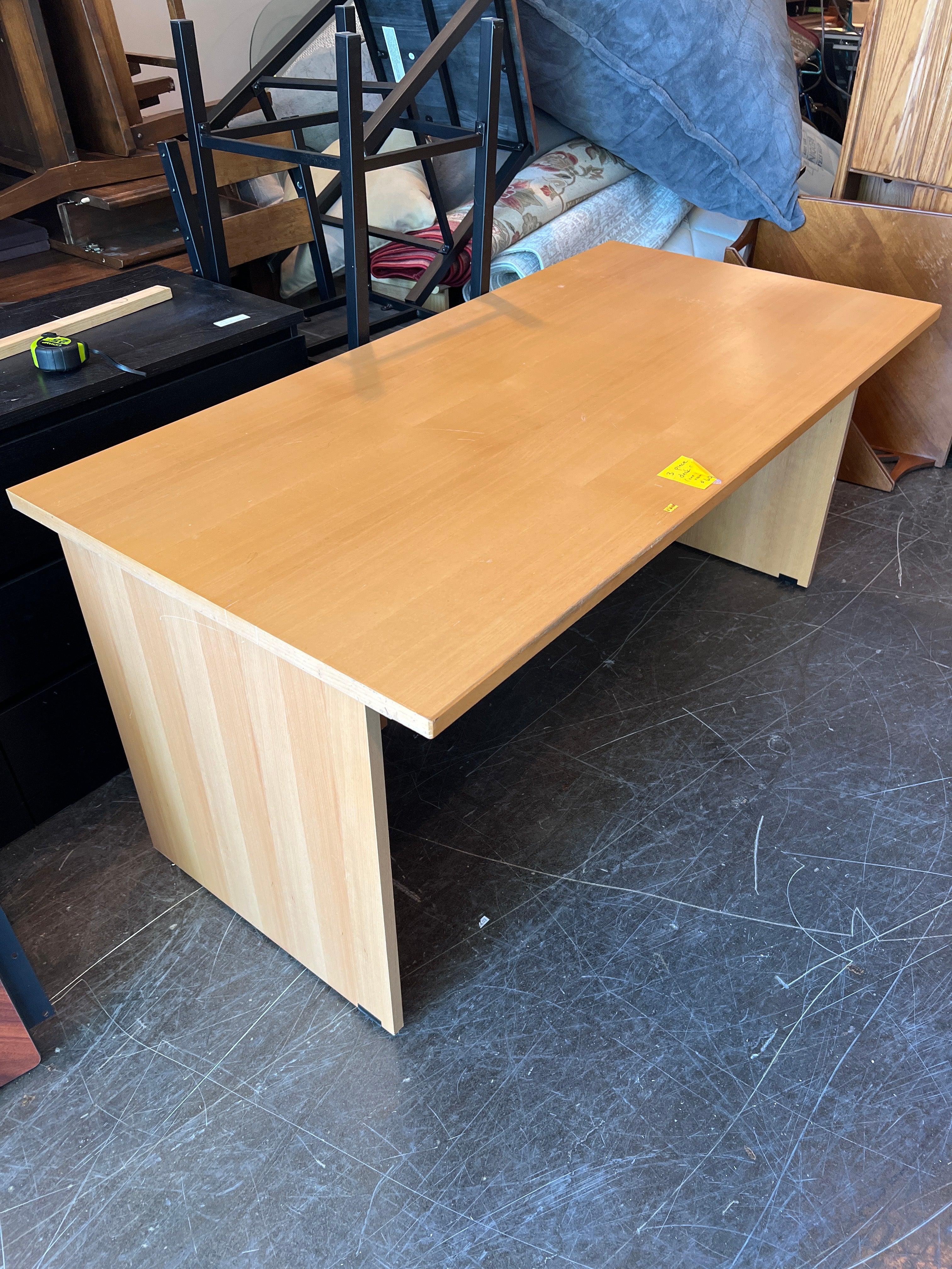 Large Light Wood Office Desk