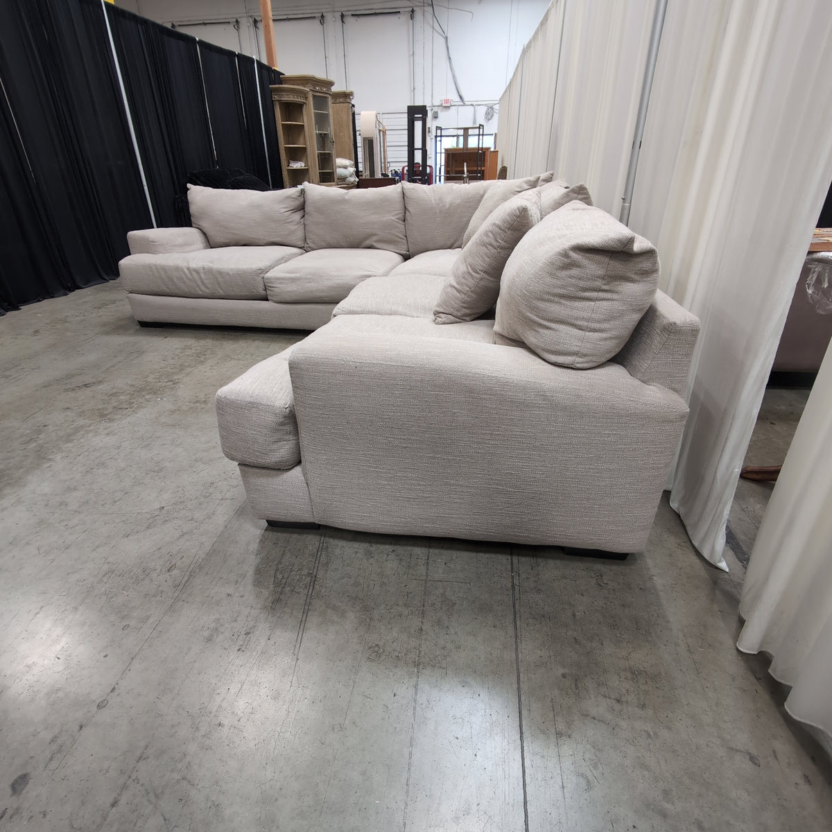 Neutral Textured Fabric Couch