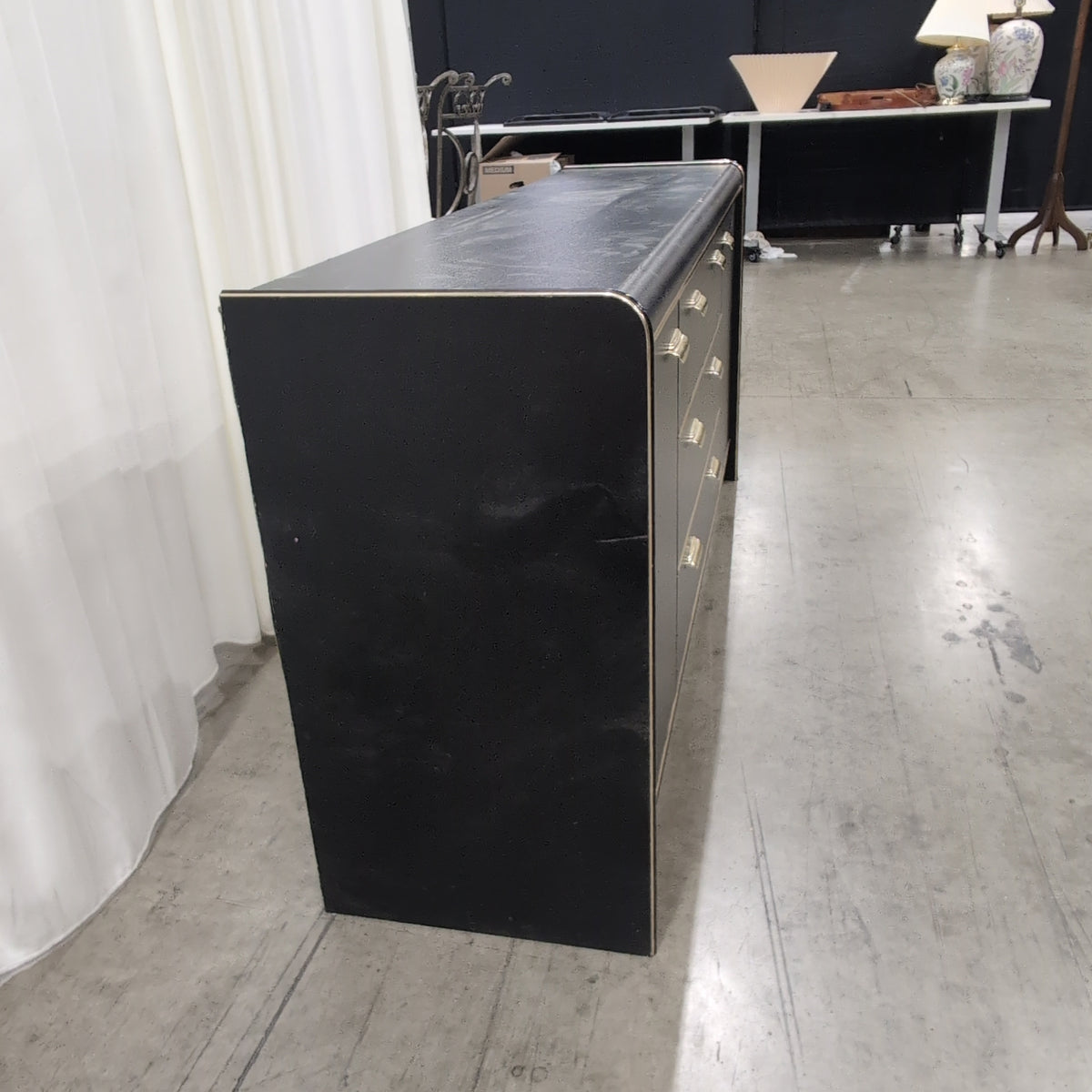 Dynamic Furniture Corp-Black Storage Buffet with Gold-Tone Hardware