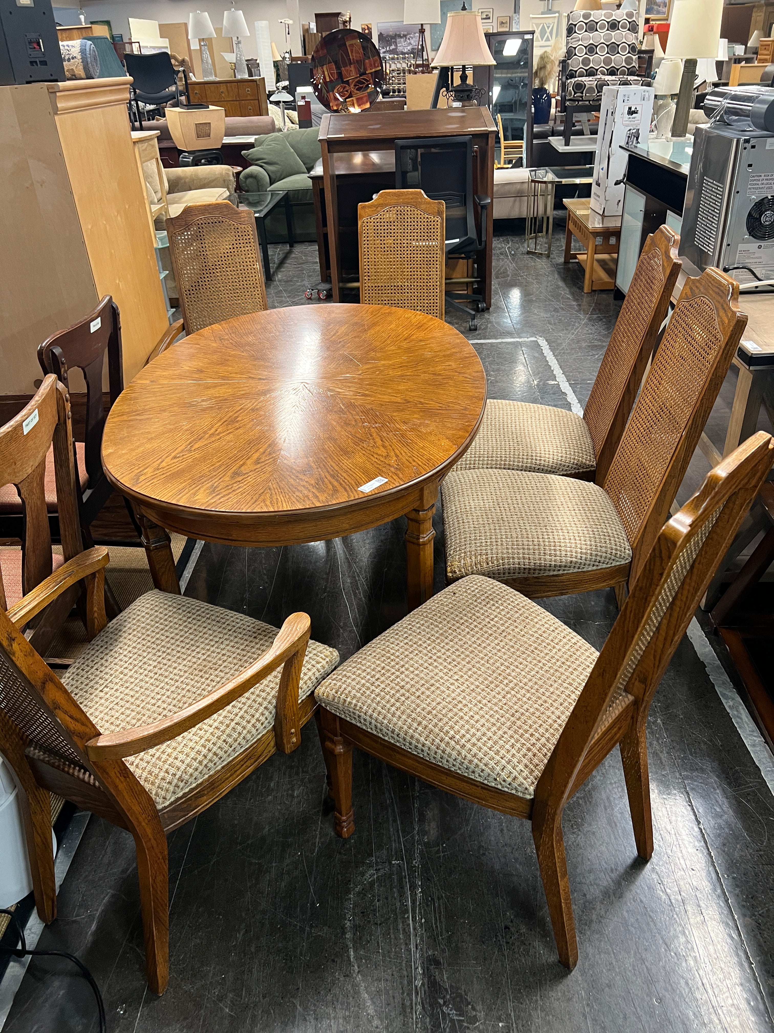 Oval Dining Table with Six Chairs