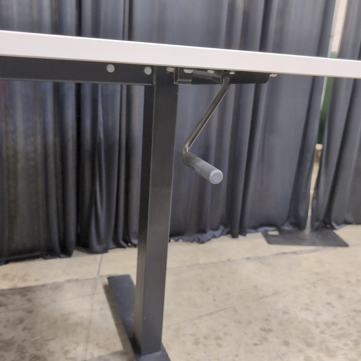 White Rectangular Desk with Black Metal Base