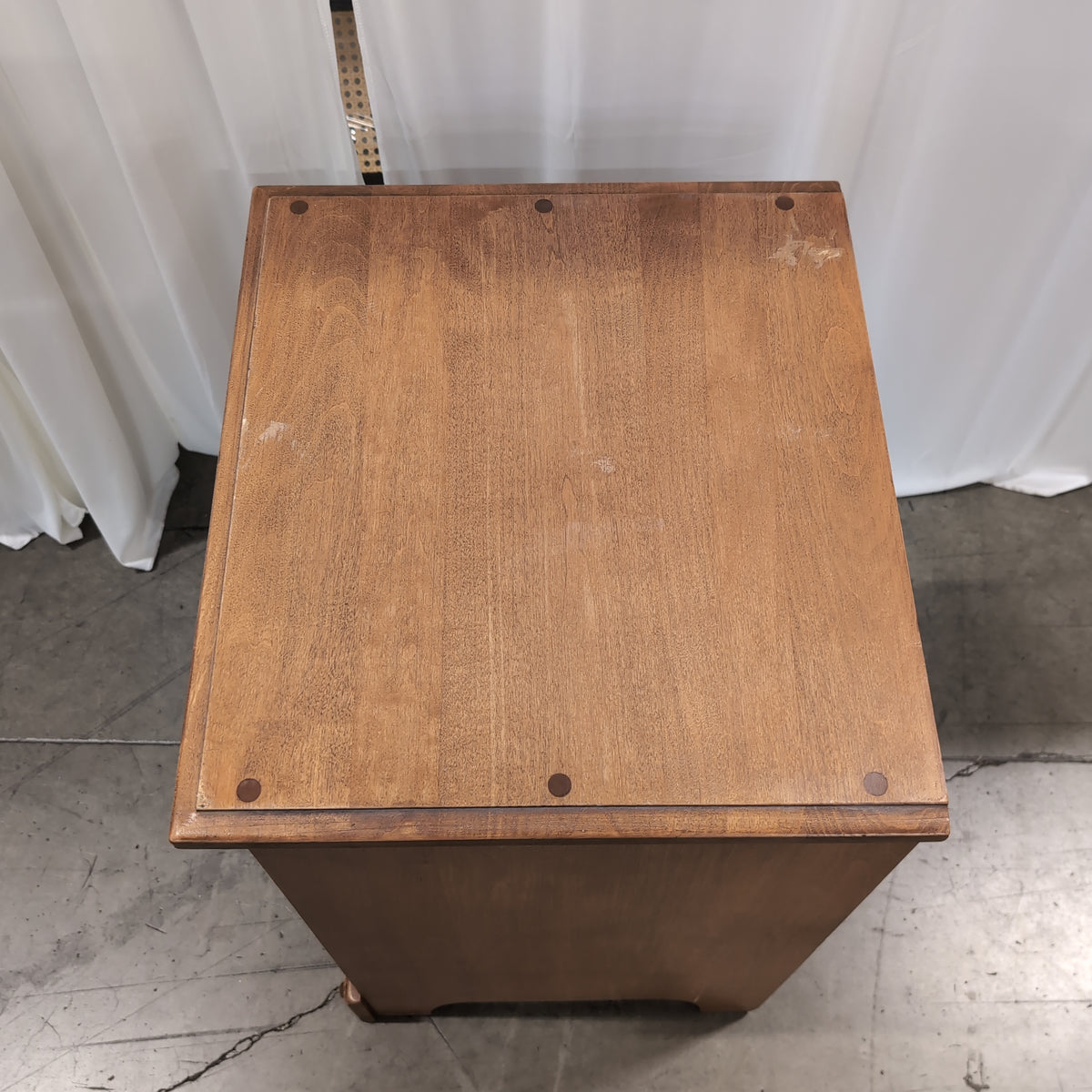 Colonial Style Wood Nightstand with Two Drawers