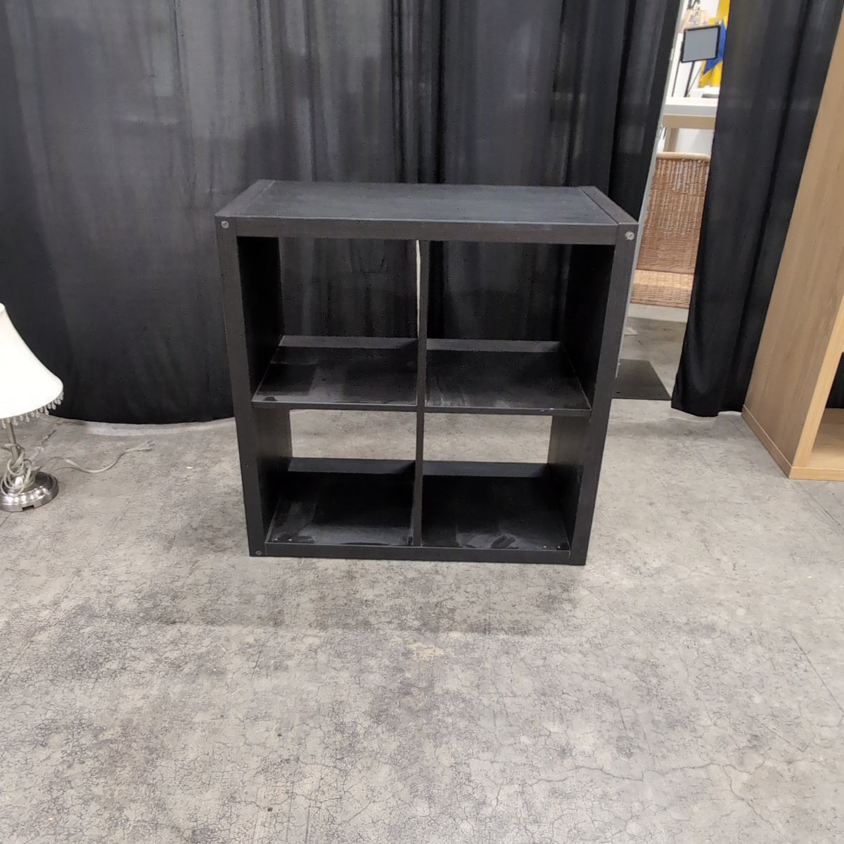 Dark Wood Four-Cube Storage Bookcase