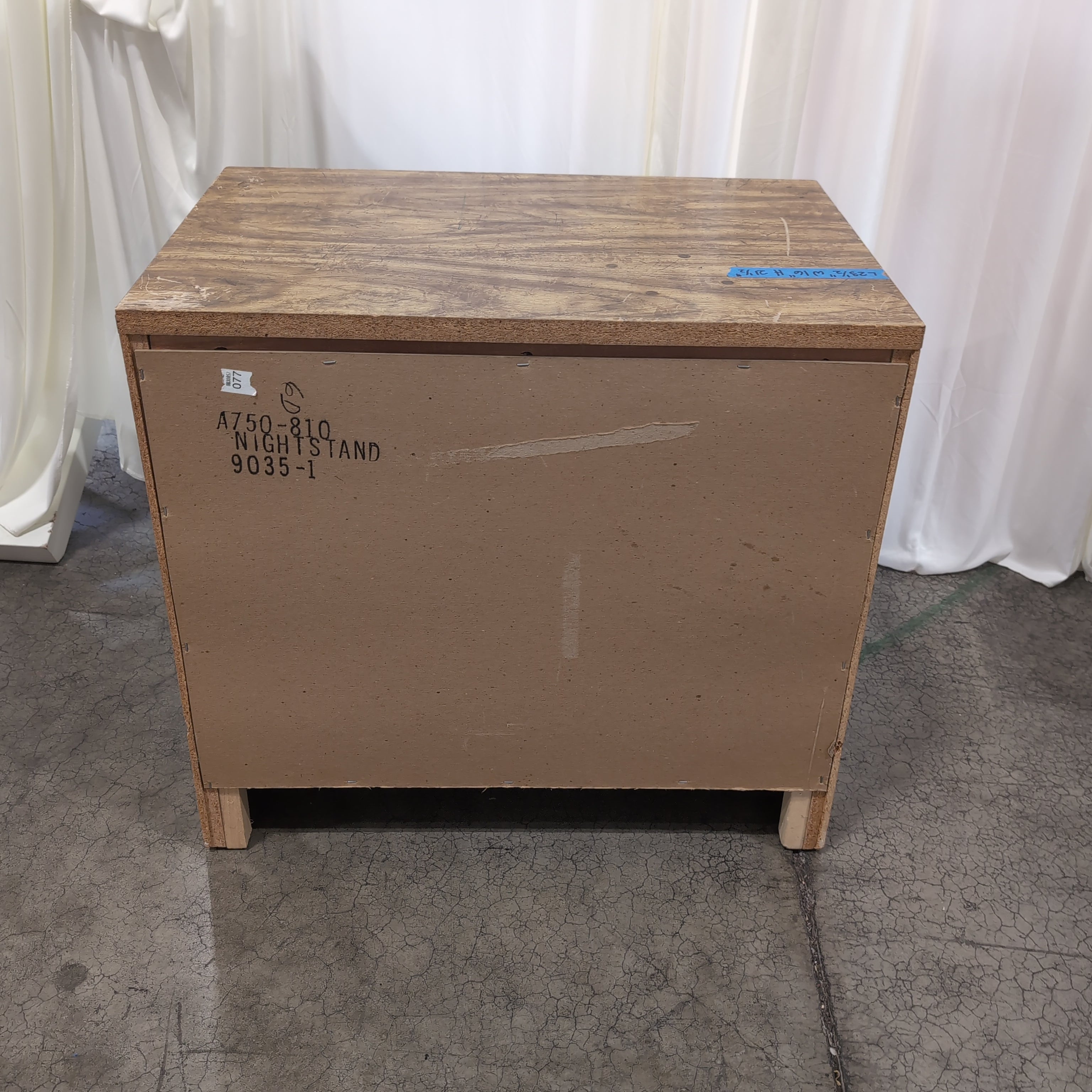 Brown Sculpted Wood Nightstand