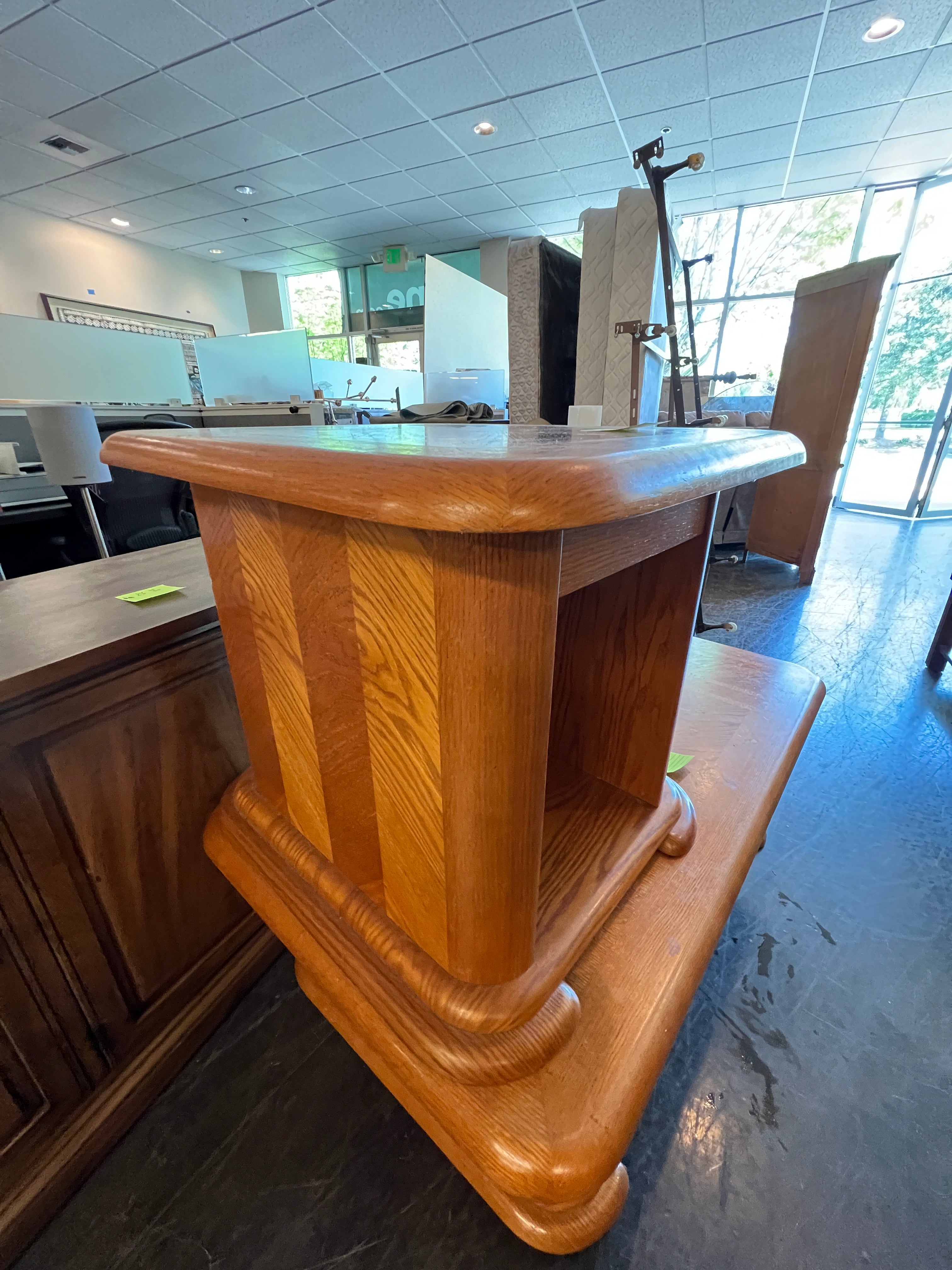 Small Wood Two Tier Side Table