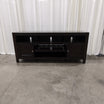 Dark Brown Wood TV Stand with Sliding Doors