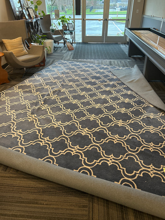 Woolmark Scroll Tile Indigo Pottery Barn Rug 10’ x 14’