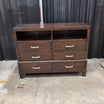 Dark Brown Wood Six-Drawer TV Stand
