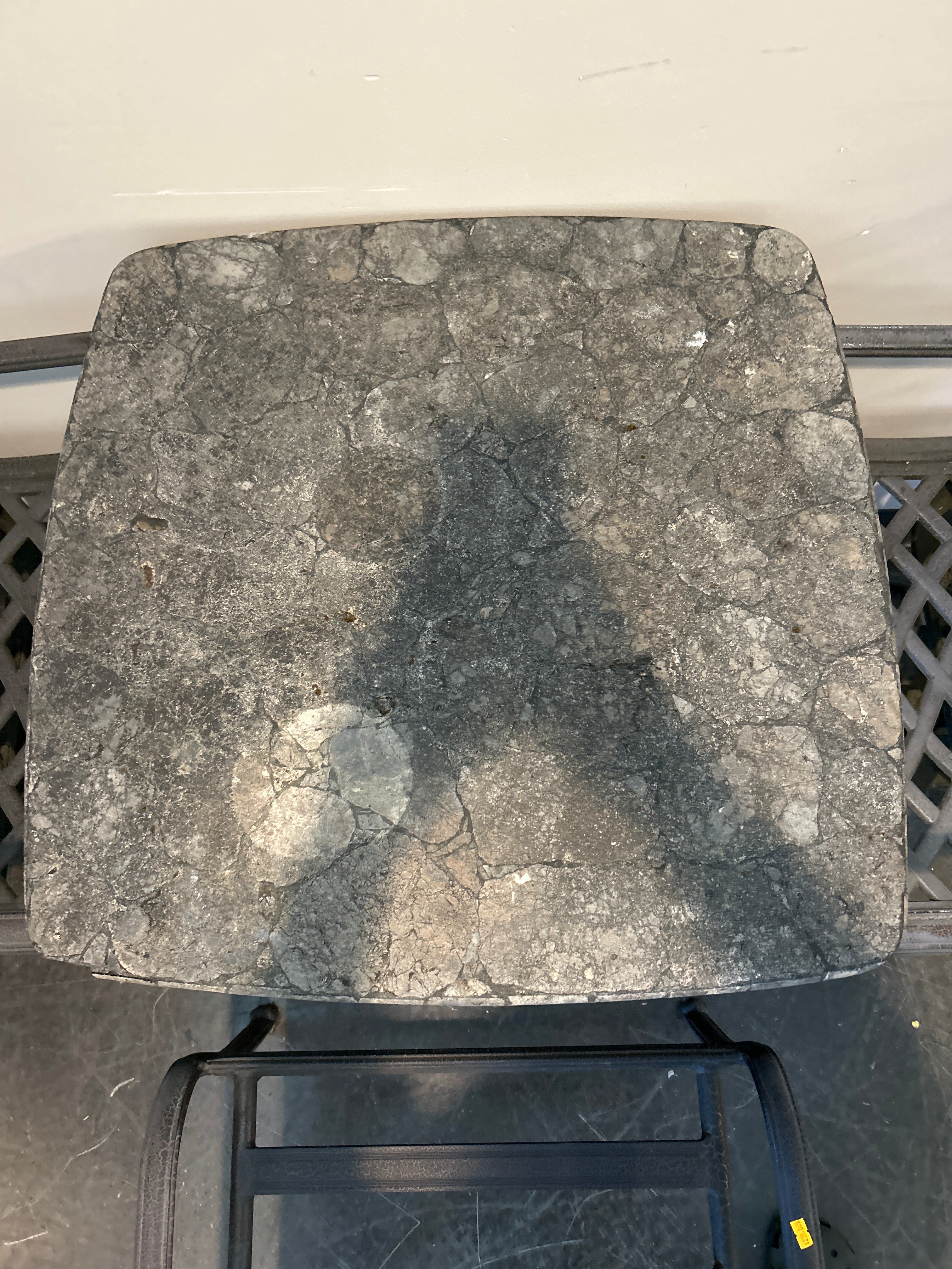 3-Piece Cast Aluminum Patio Set – Swivel Chairs, Faux-Stone Table