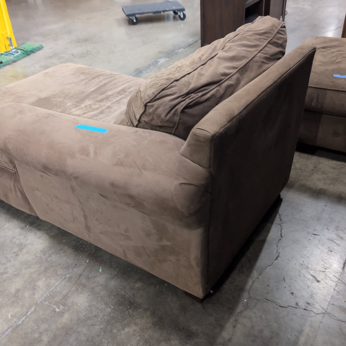 Tan Microfiber Chaise with One Arm