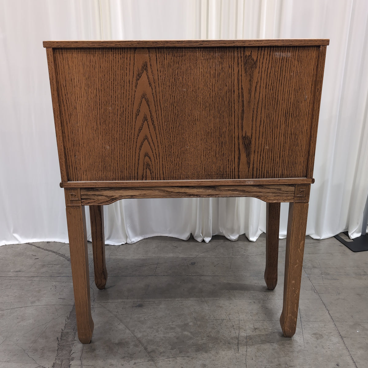 Traditional Oak Drop-Front Desk with Brass Hardware
