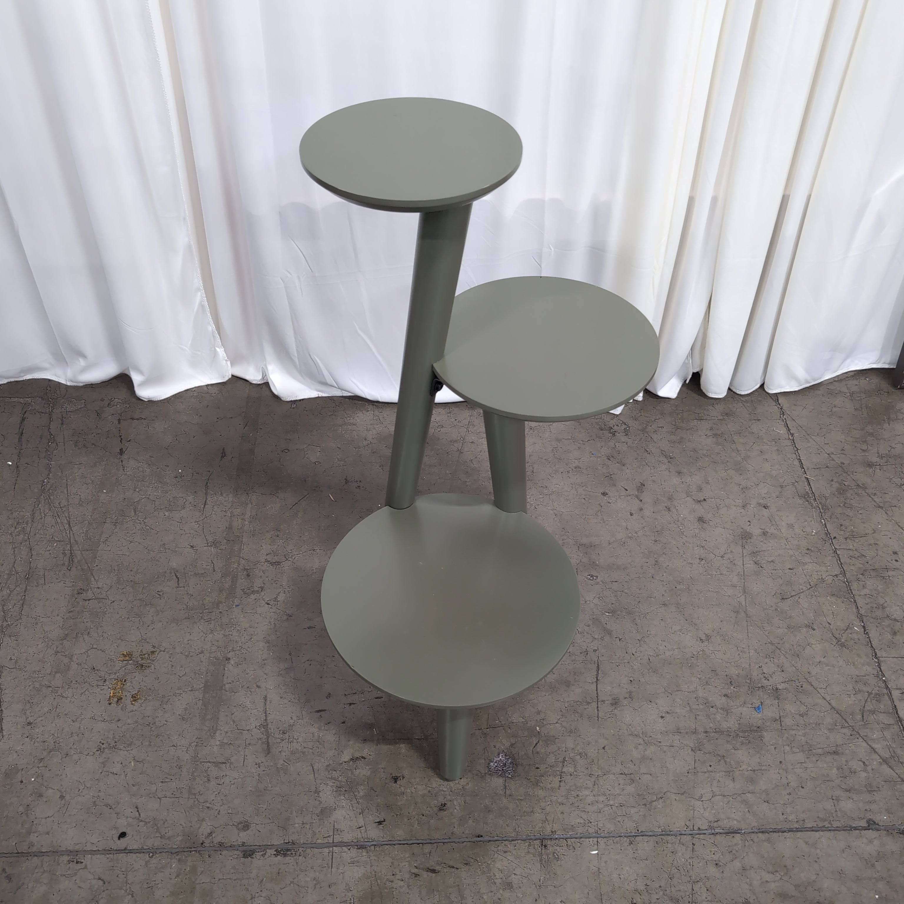 Modern Sage Green Plant Stand with Three Tiers