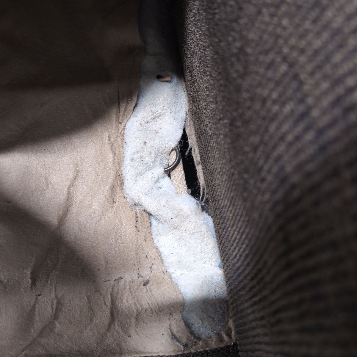 Dark Gray Fabric Loveseat with Rolled Arms