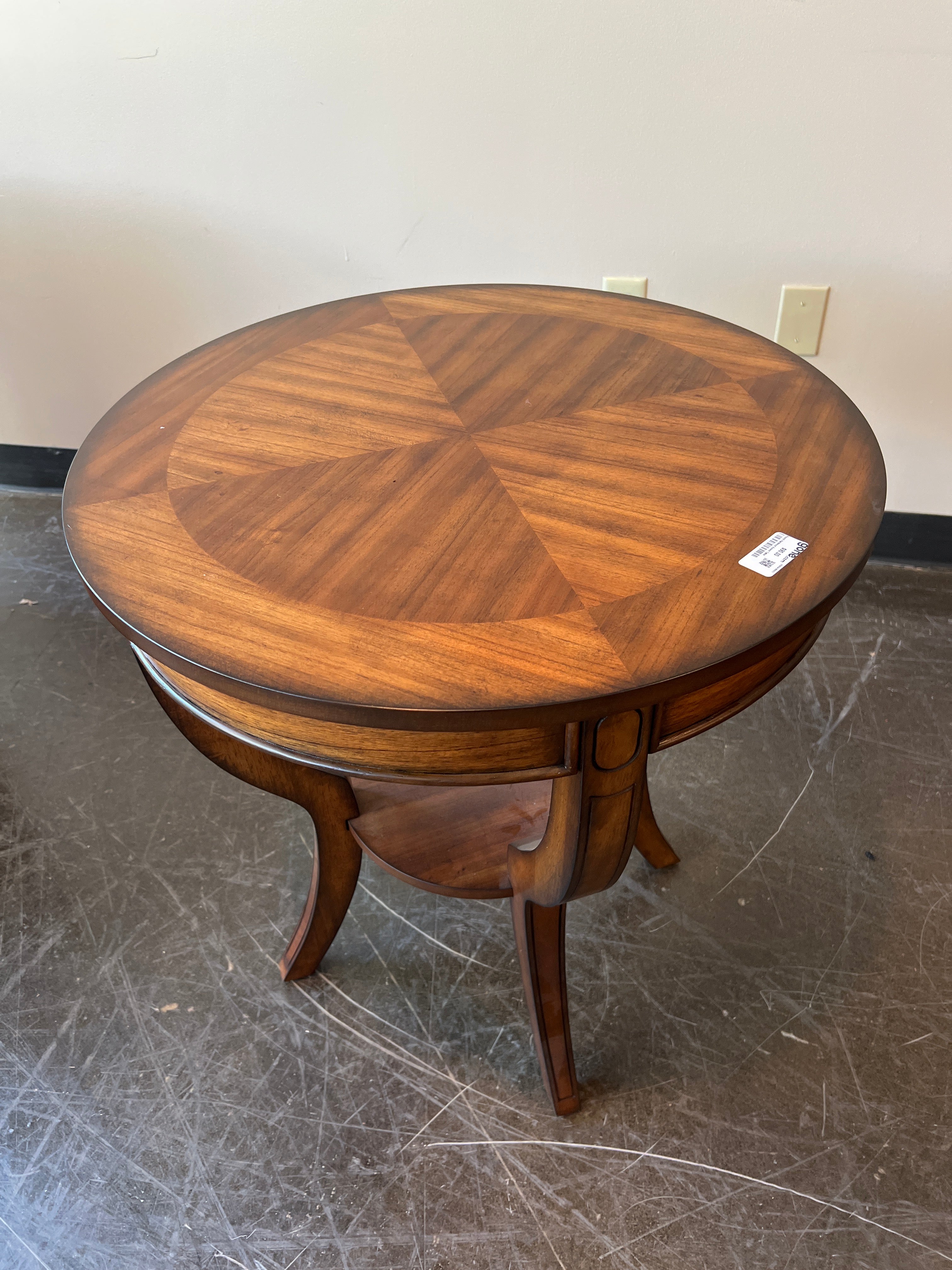 Round Hardwood Accent Table