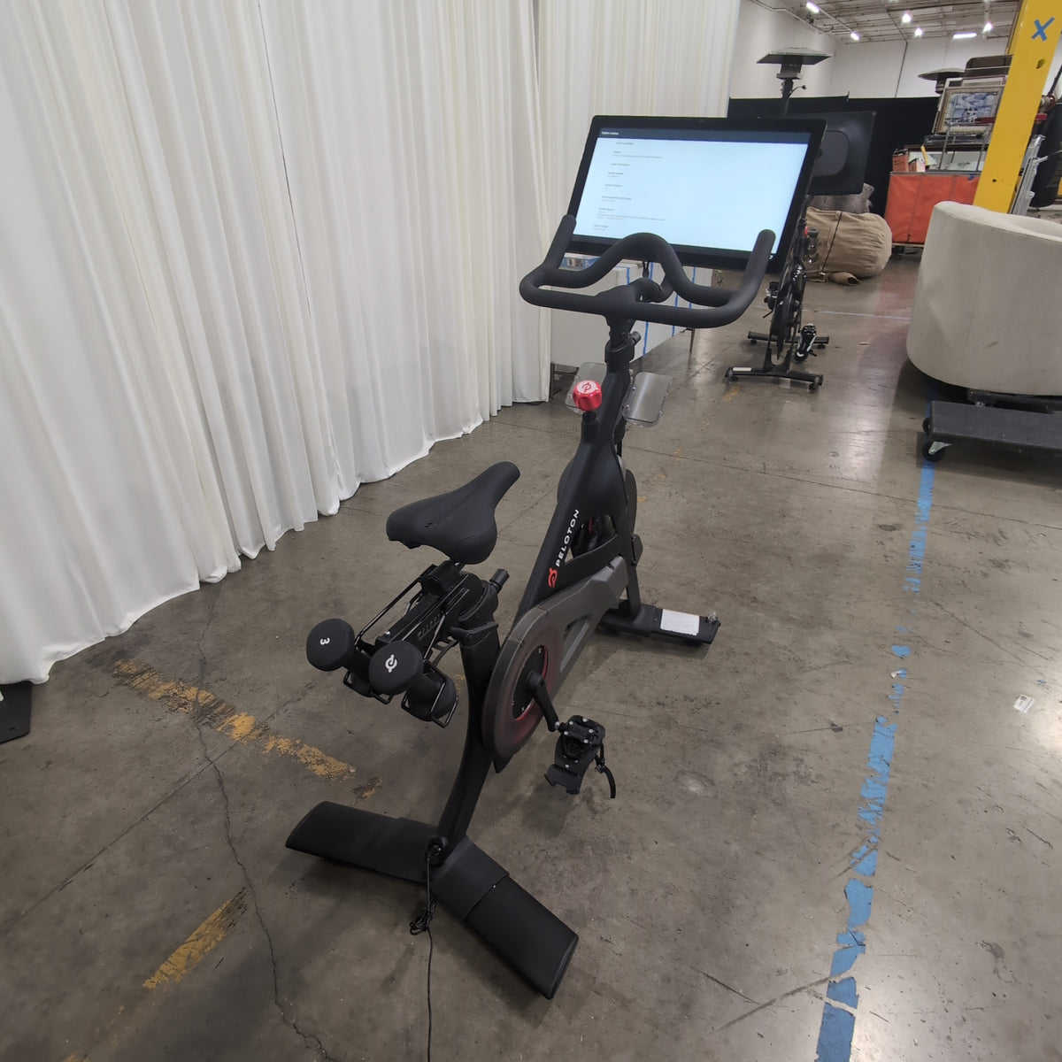 Peloton Black Exercise Bike with Integrated Screen