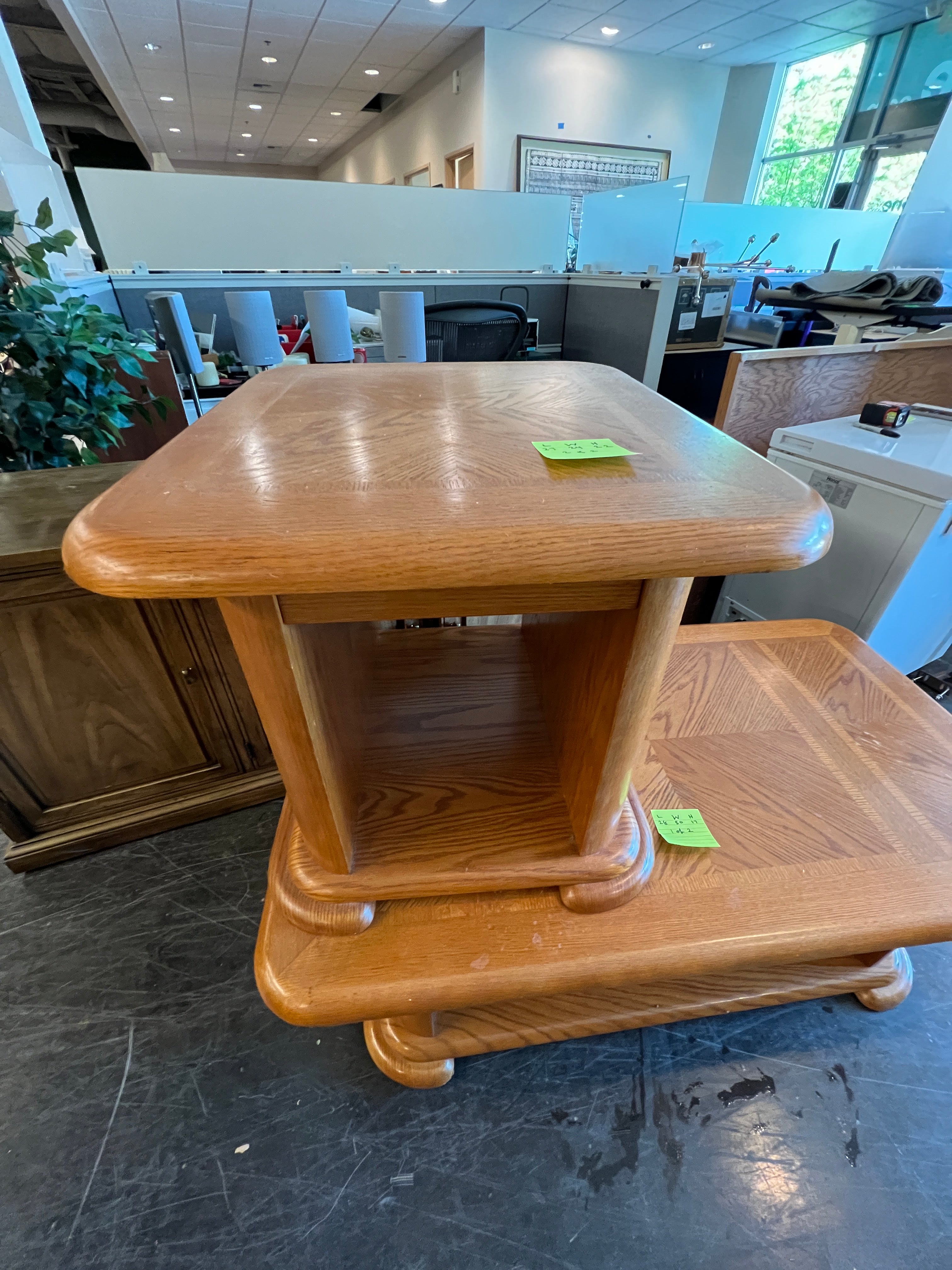 Small Wood Two Tier Side Table