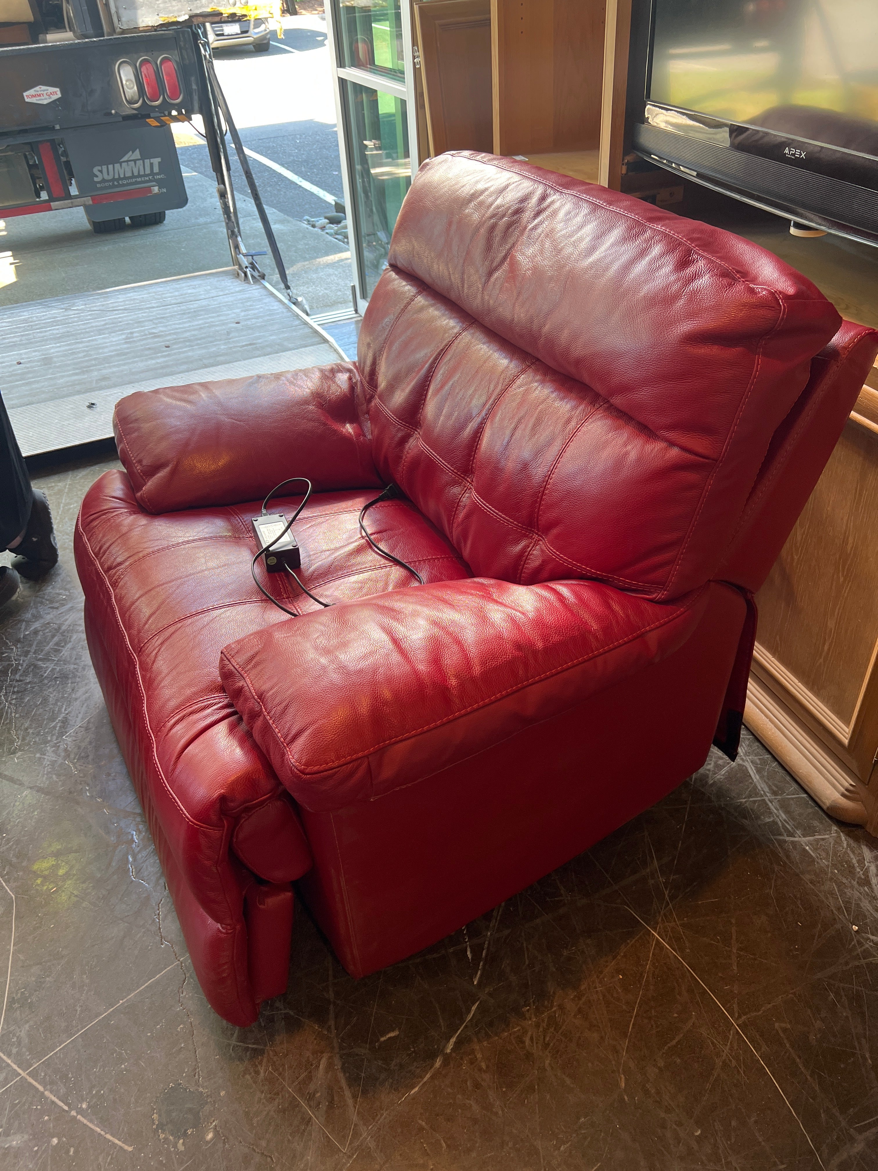 Red Leather Reclining Chair