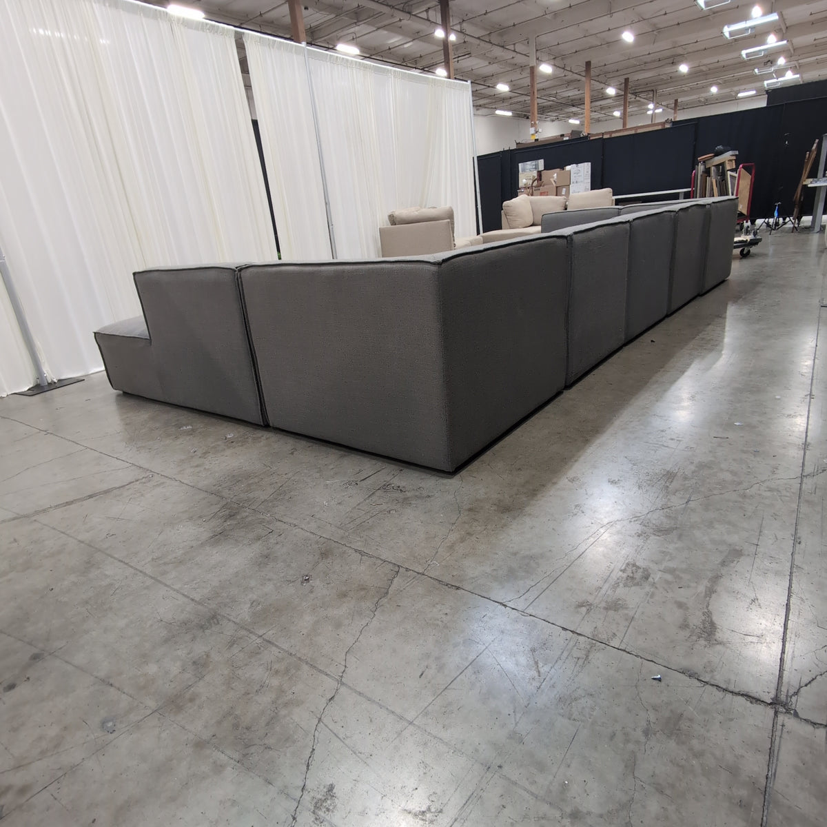 Grey Modular Fabric Sectional Couch
