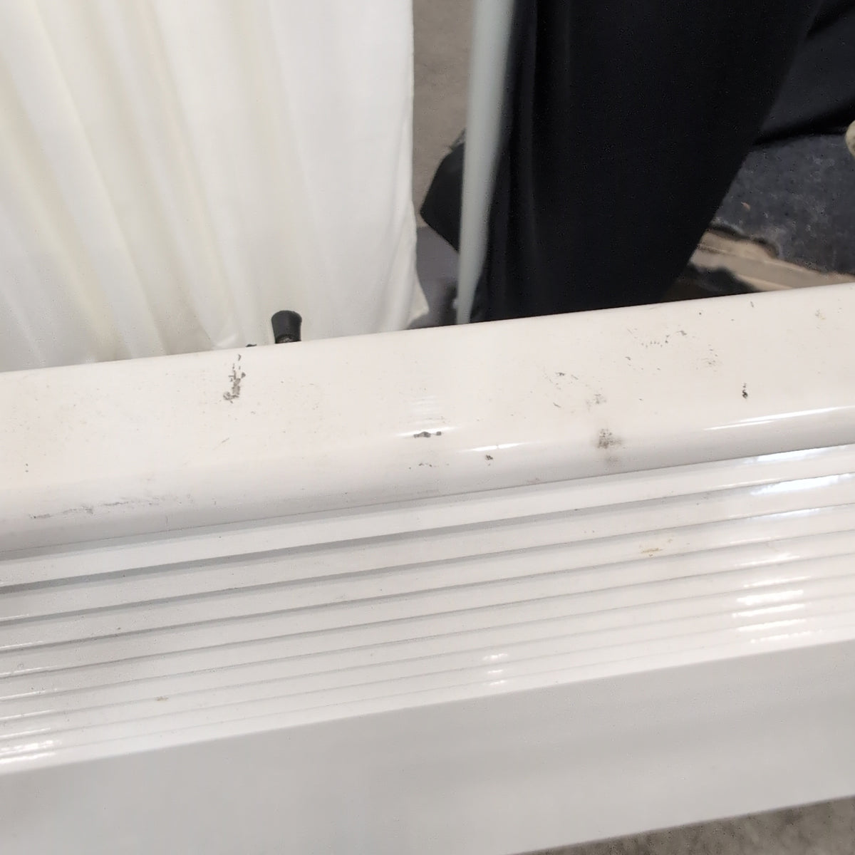 White Flat Panel Monitor with Ribbed Back