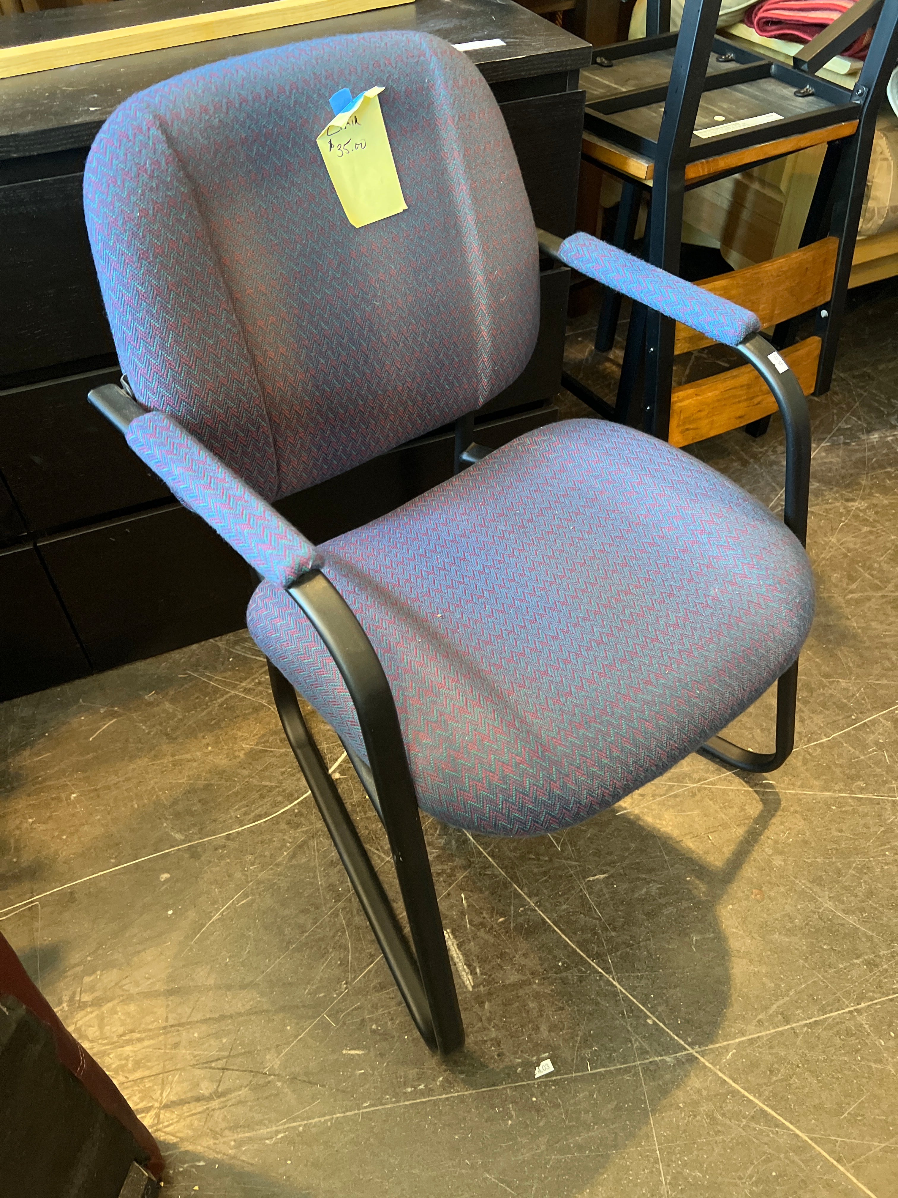 Upholstered Office Side Chair with Arms