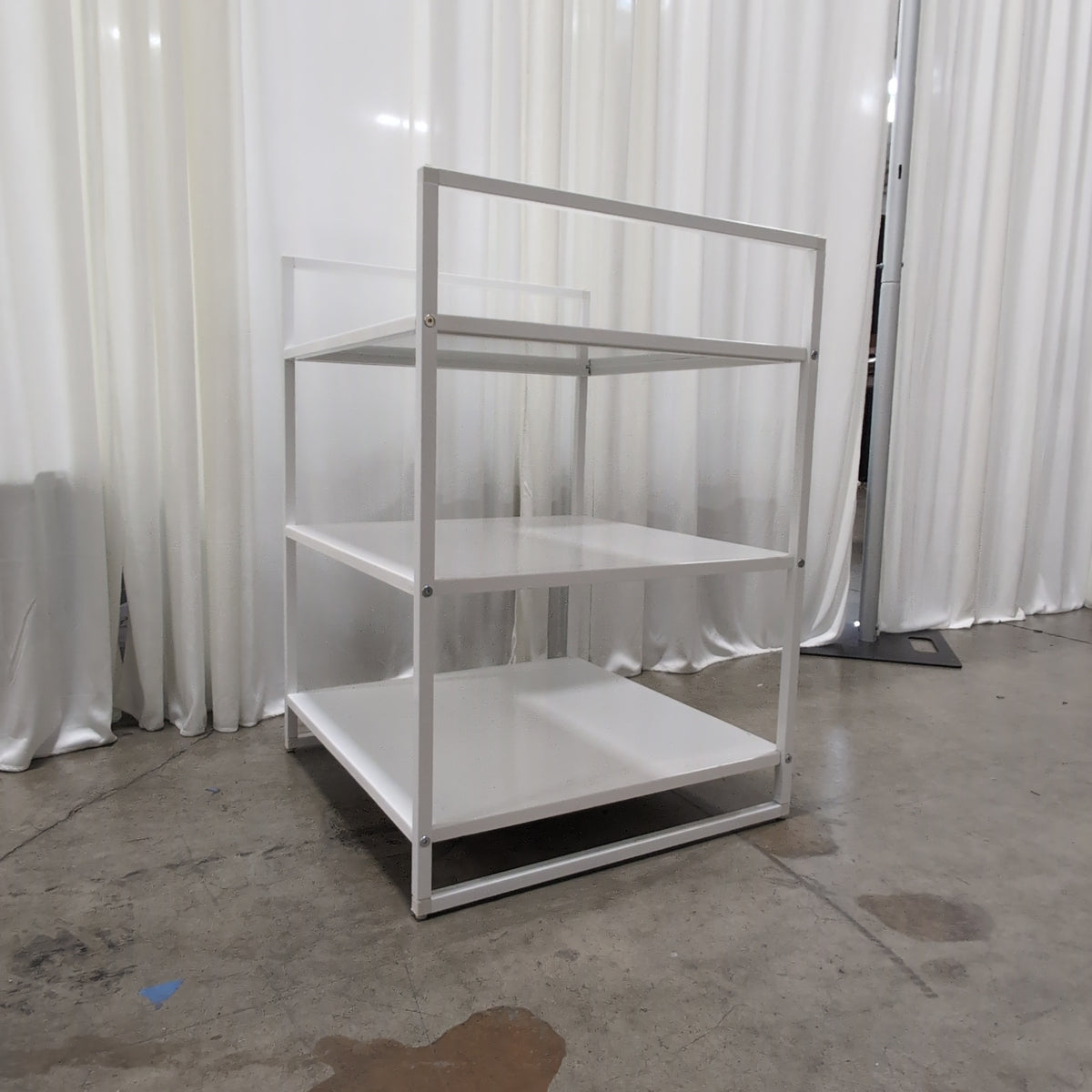 White Three-Shelf Open Bookcase