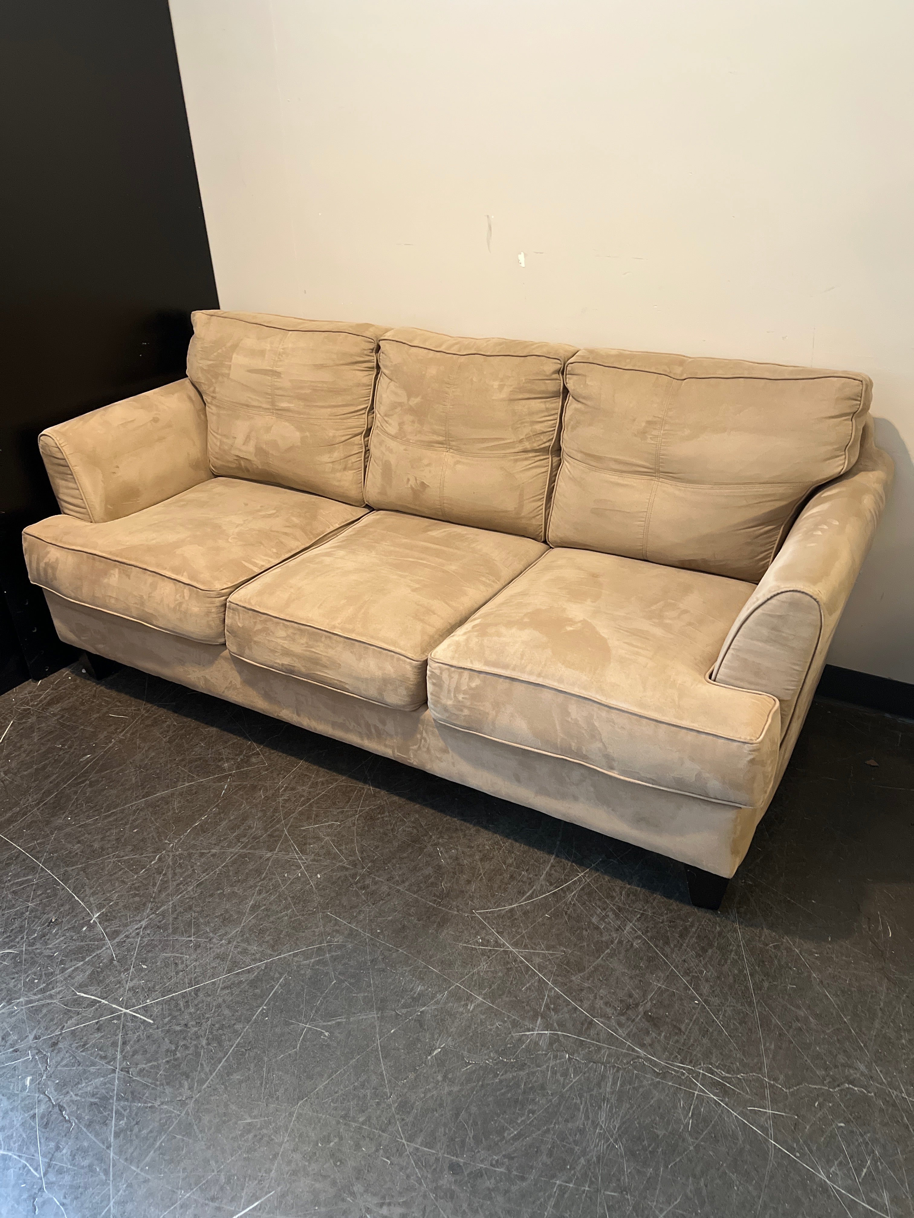 Cozy Brown Microfiber Sofa