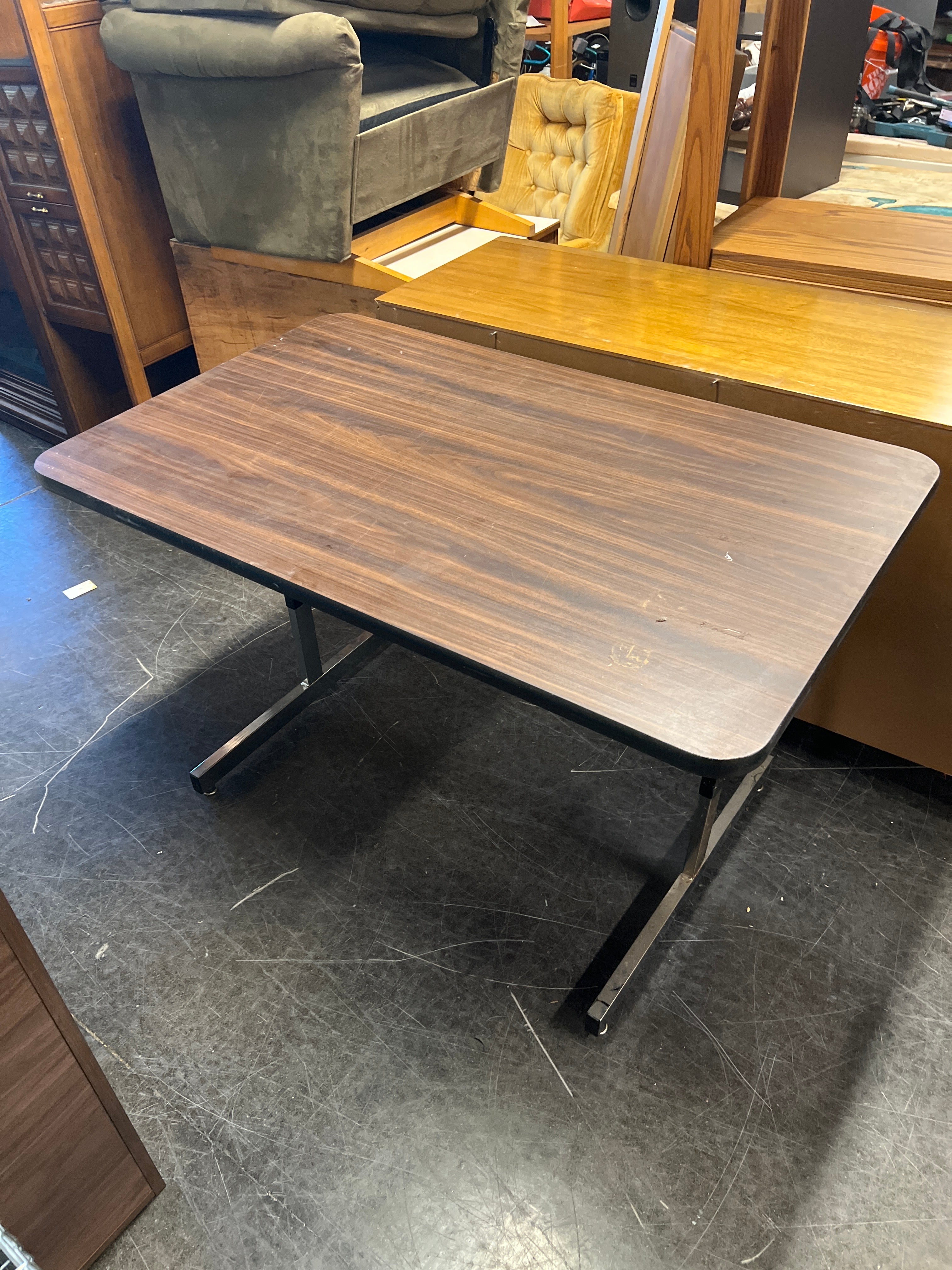Retro Laminate Folding Table with Metal Legs