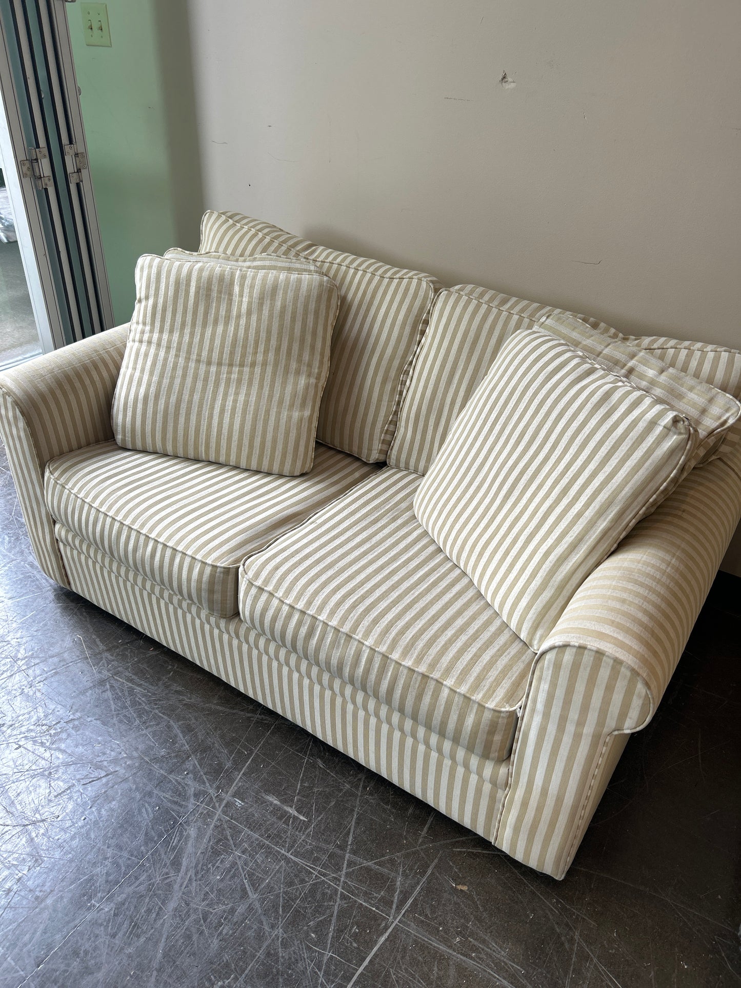 Bauhaus White Striped Love Seat