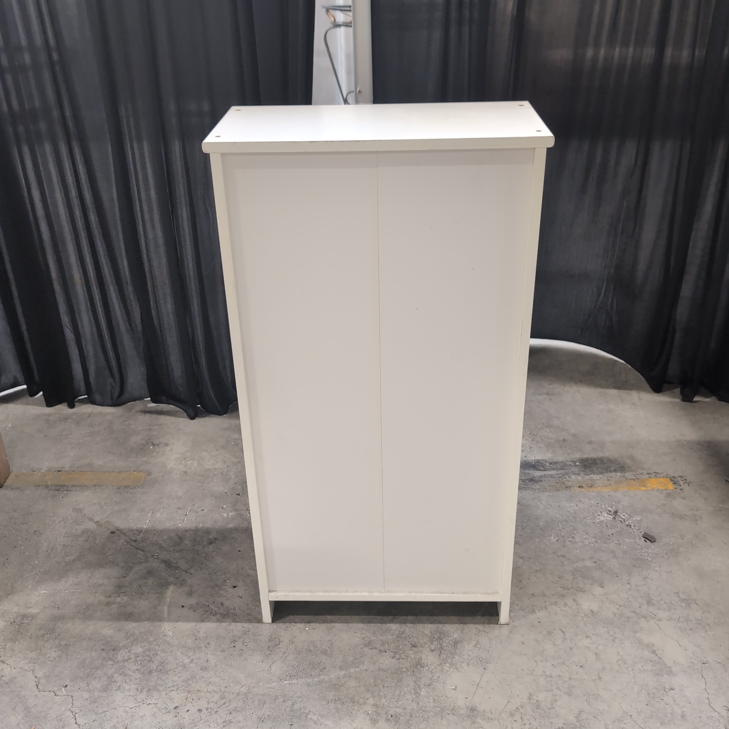 White Wood Storage Cabinet with Glass Door