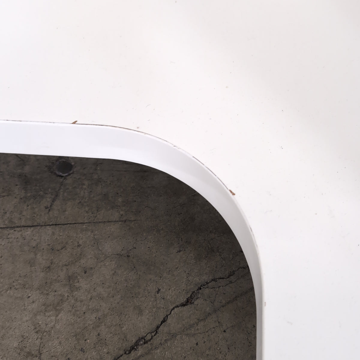 White Minimalist Desk with Pull-Out Shelf