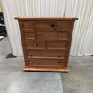 Rustic Pine Style Wood Dresser with Turned Feet
