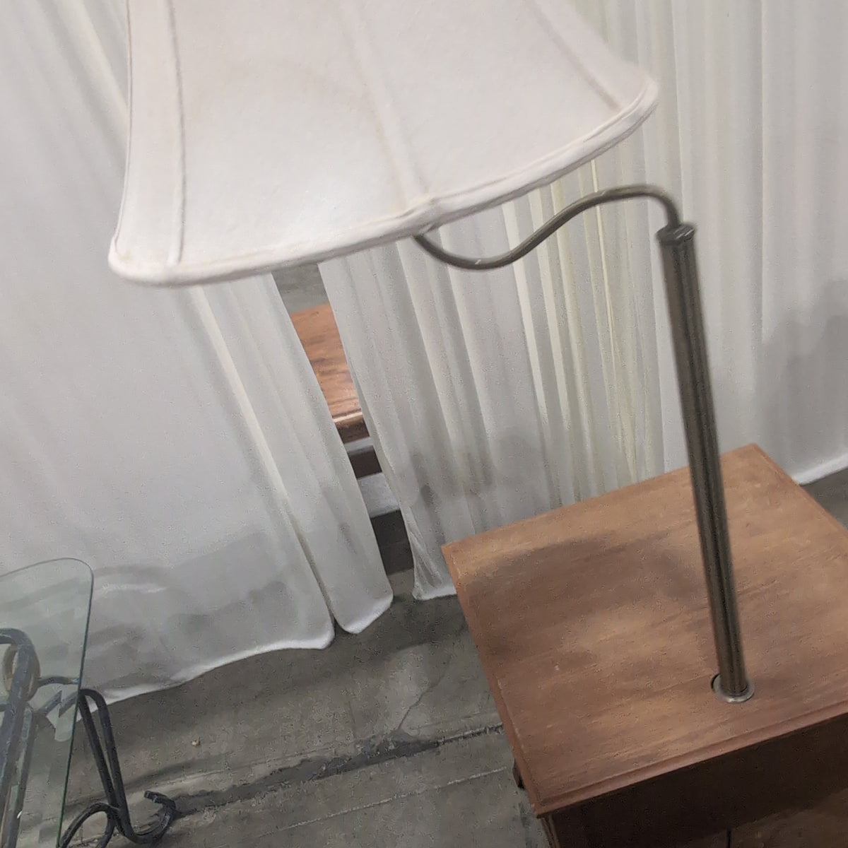 Brown Wood Nightstand with Single Drawer