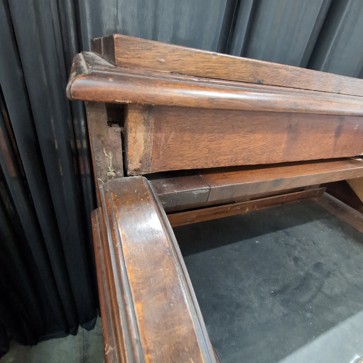 Antique Style Roll-Top Desk in Dark Wood