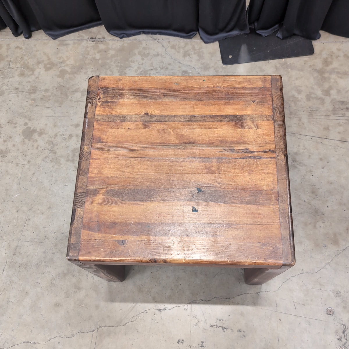Rustic Stained Wood End Table
