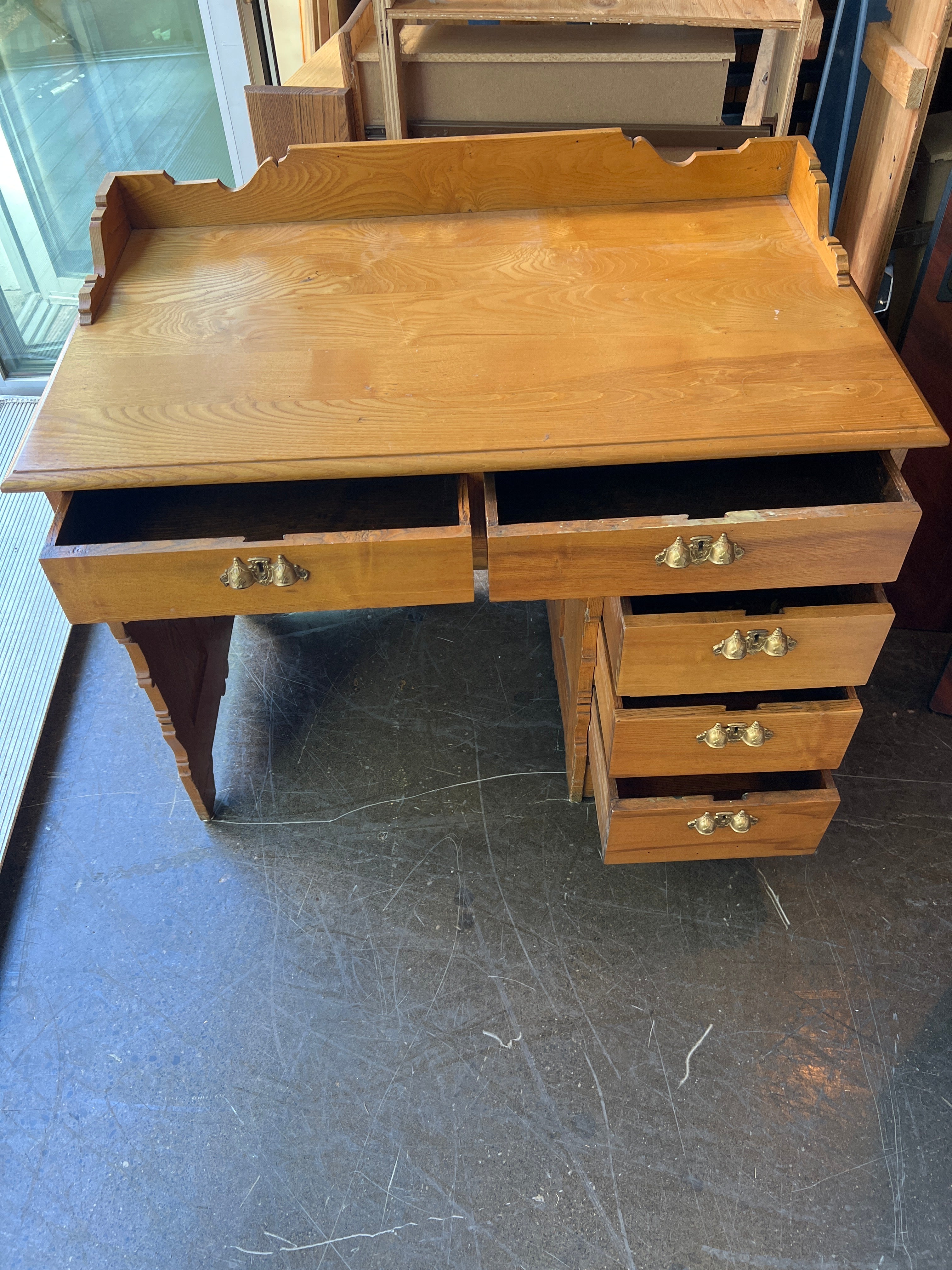 Light Oak Writing Desk with Drawers