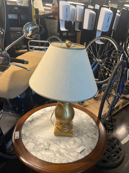 Gold Lamp with White Shade