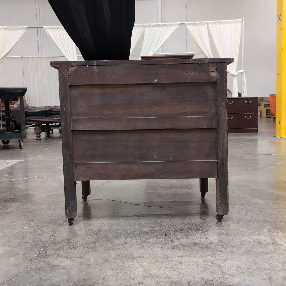 Rustic Dark Wood Buffet with Cabinet Doors