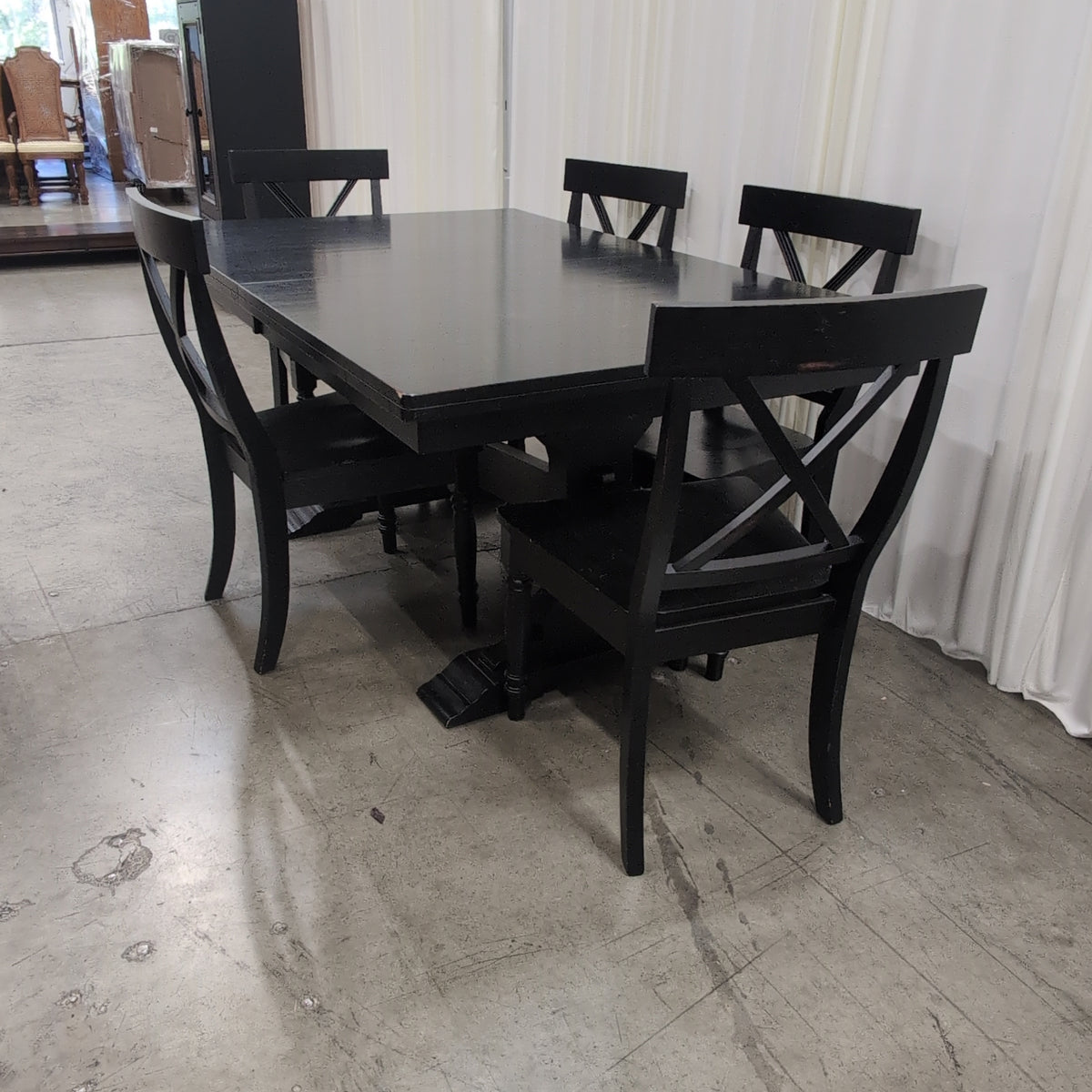 Black Wood X-Back Dining Chair