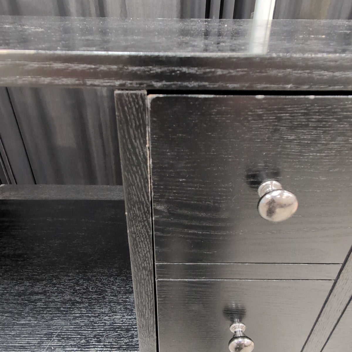 Black Finished Wood Composite Storage Cabinet with Drawers