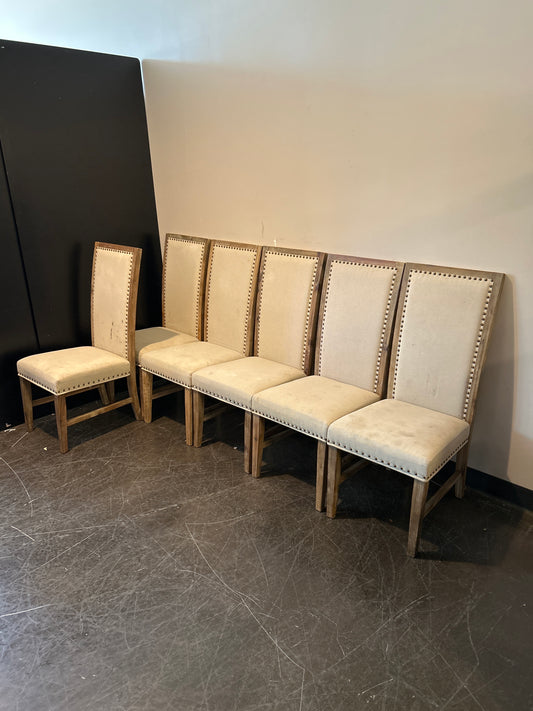 Cost Plus World Market Upholstered Dining Chairs – Neutral Linen Look