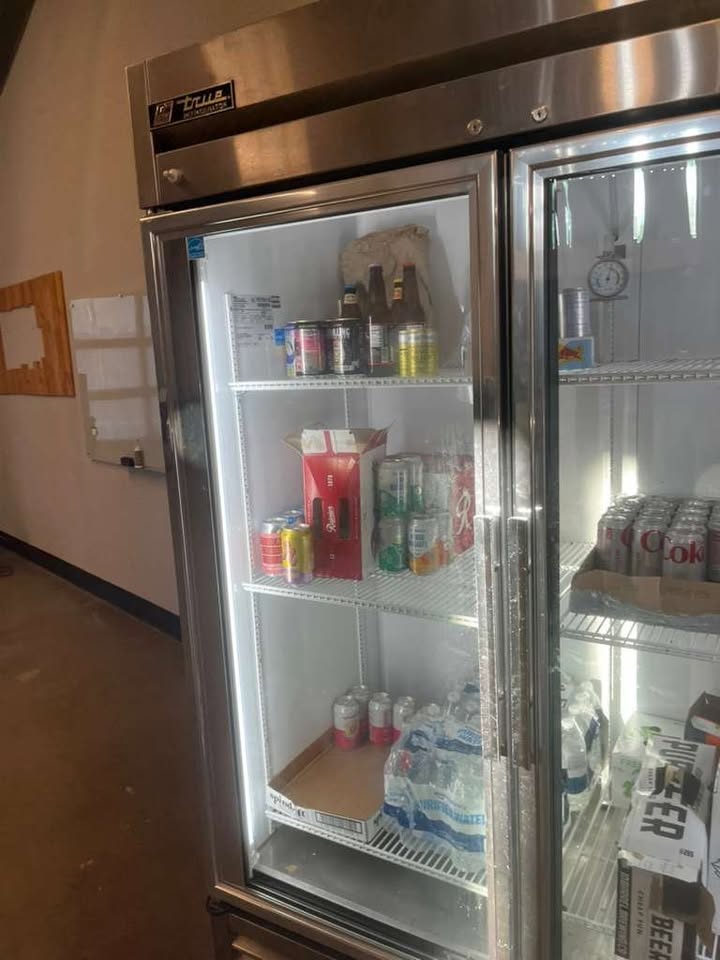 True T-49G 54" Two Section Reach In Refrigerator, (2) Left/Right Hinge Glass Doors, 115v