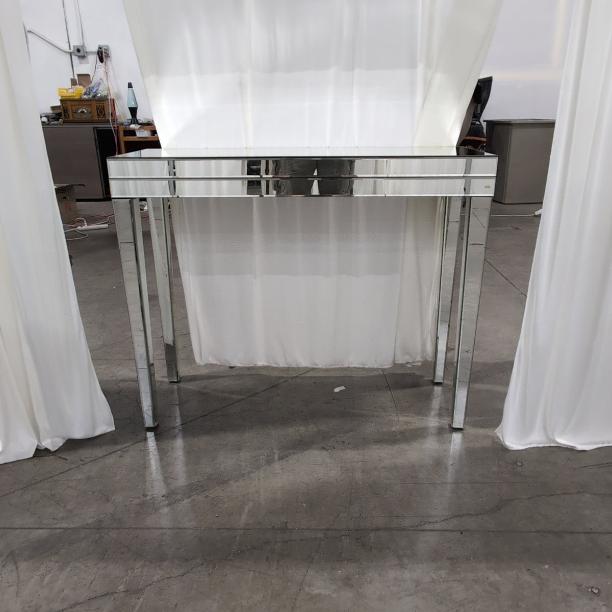 Modern Mirrored Glass Console Table