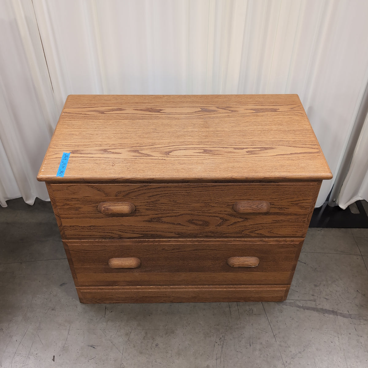 Warm Oak Finish Three-Drawer Dresser