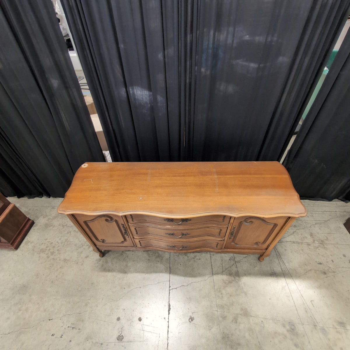 Bassett Furniture-French Provincial Wood Buffet with Mirrored Top