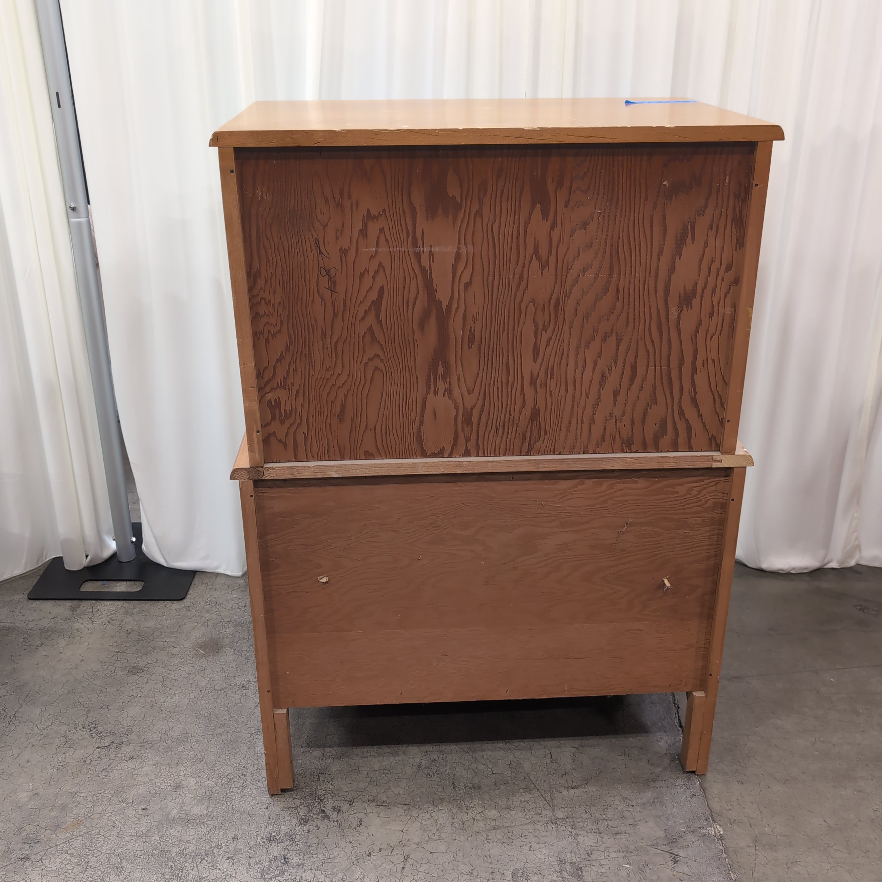 Traditional Light Wood Three-Drawer Dresser with Ornate Hardware