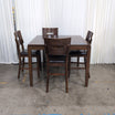 Dark Wood Counter Height Dining Table Set