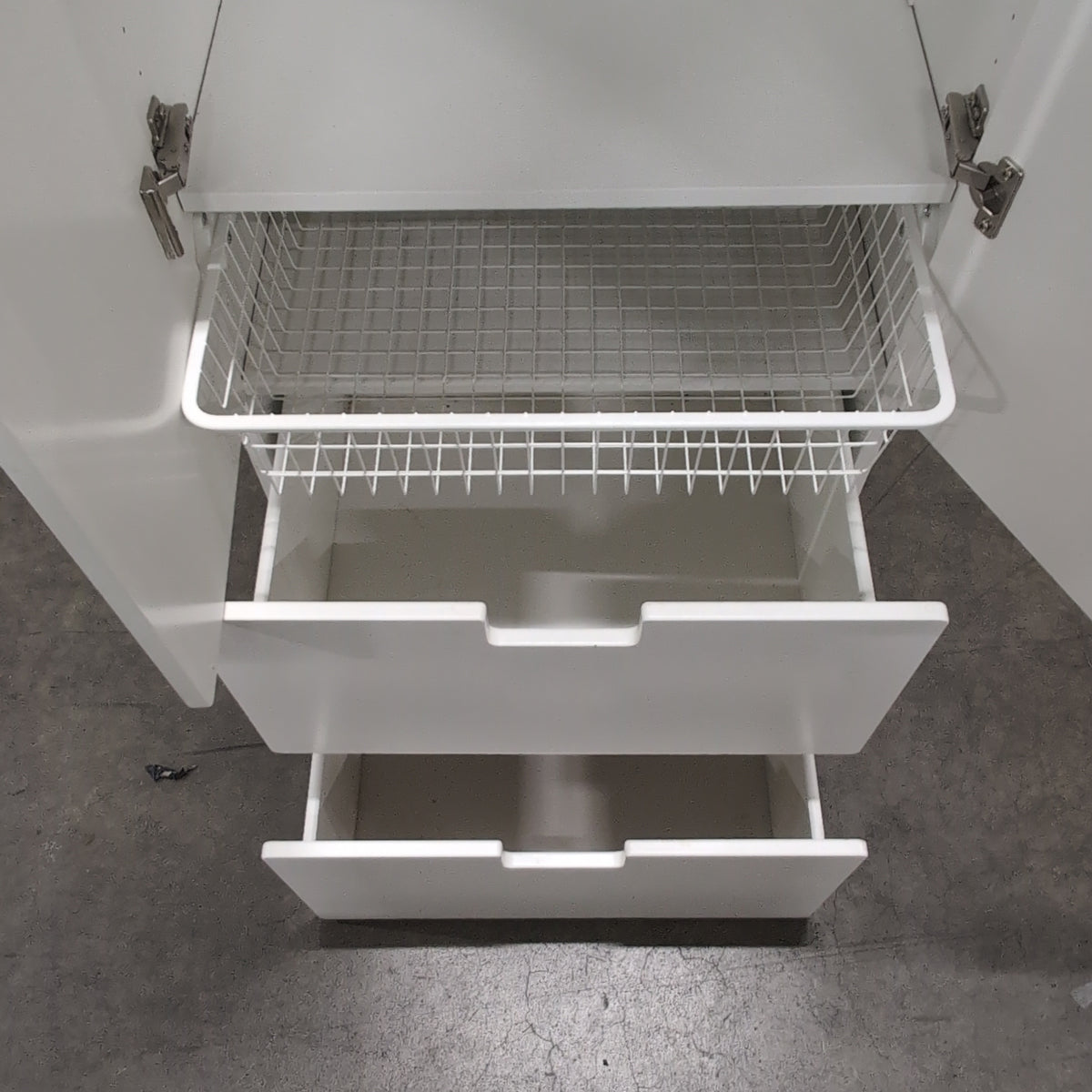 IKEA Modern White Wood Armoire with Two Drawers