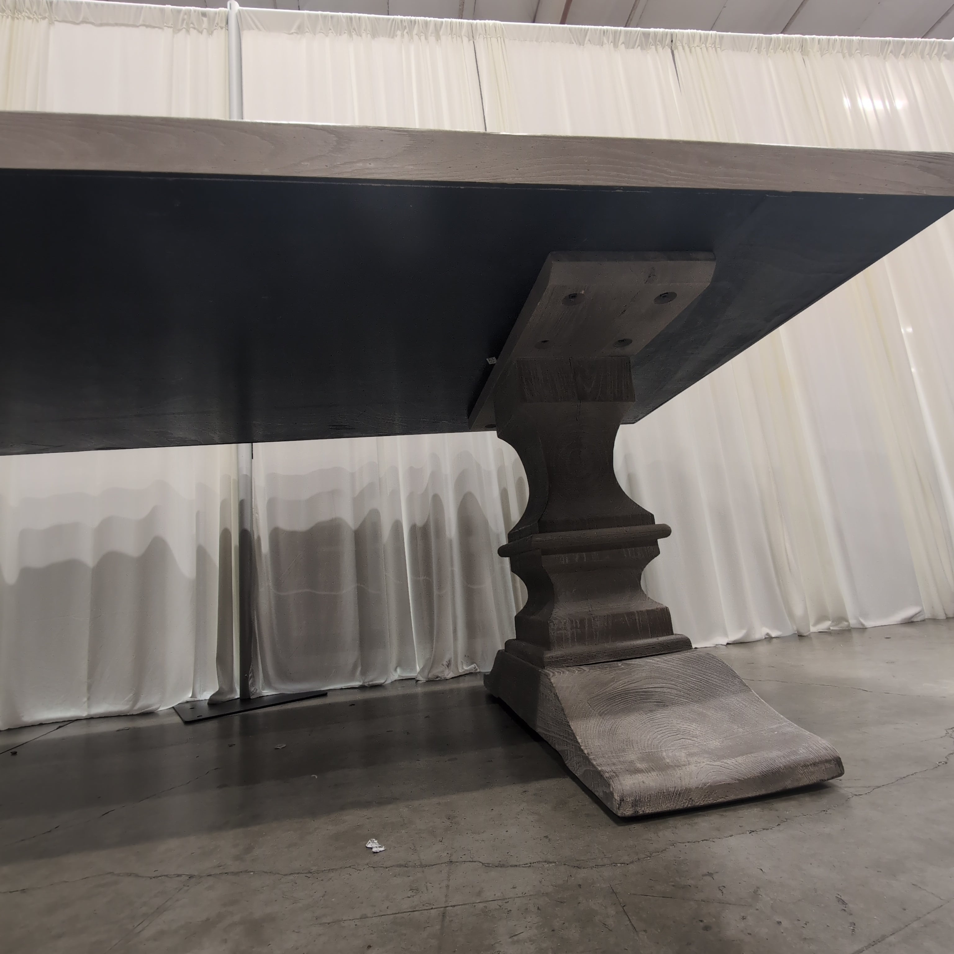 Long Grey Washed Wood Dining Table