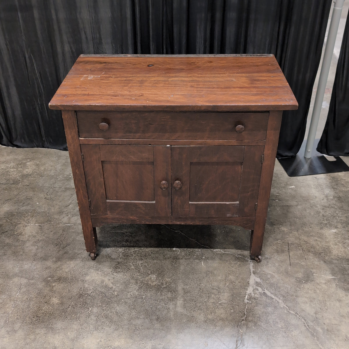 Rustic Dark Wood Buffet with Cabinet Doors